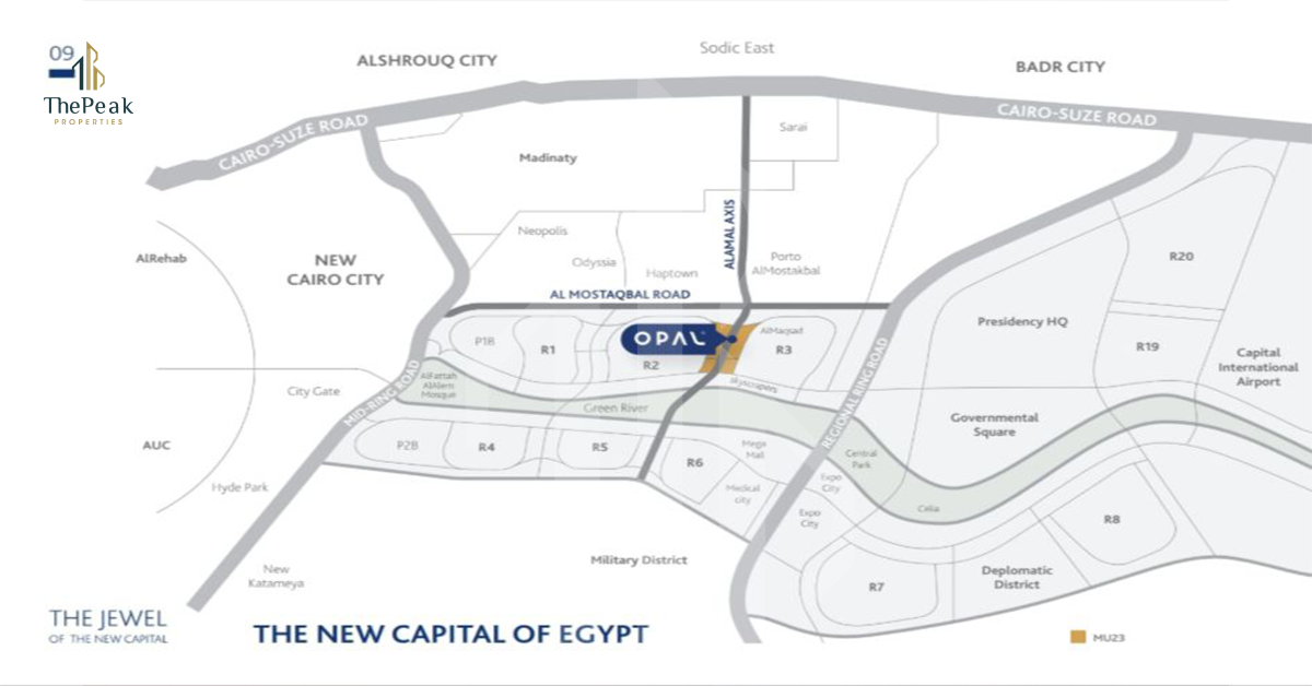 موقع مشروع Opal العاصمة الإدارية