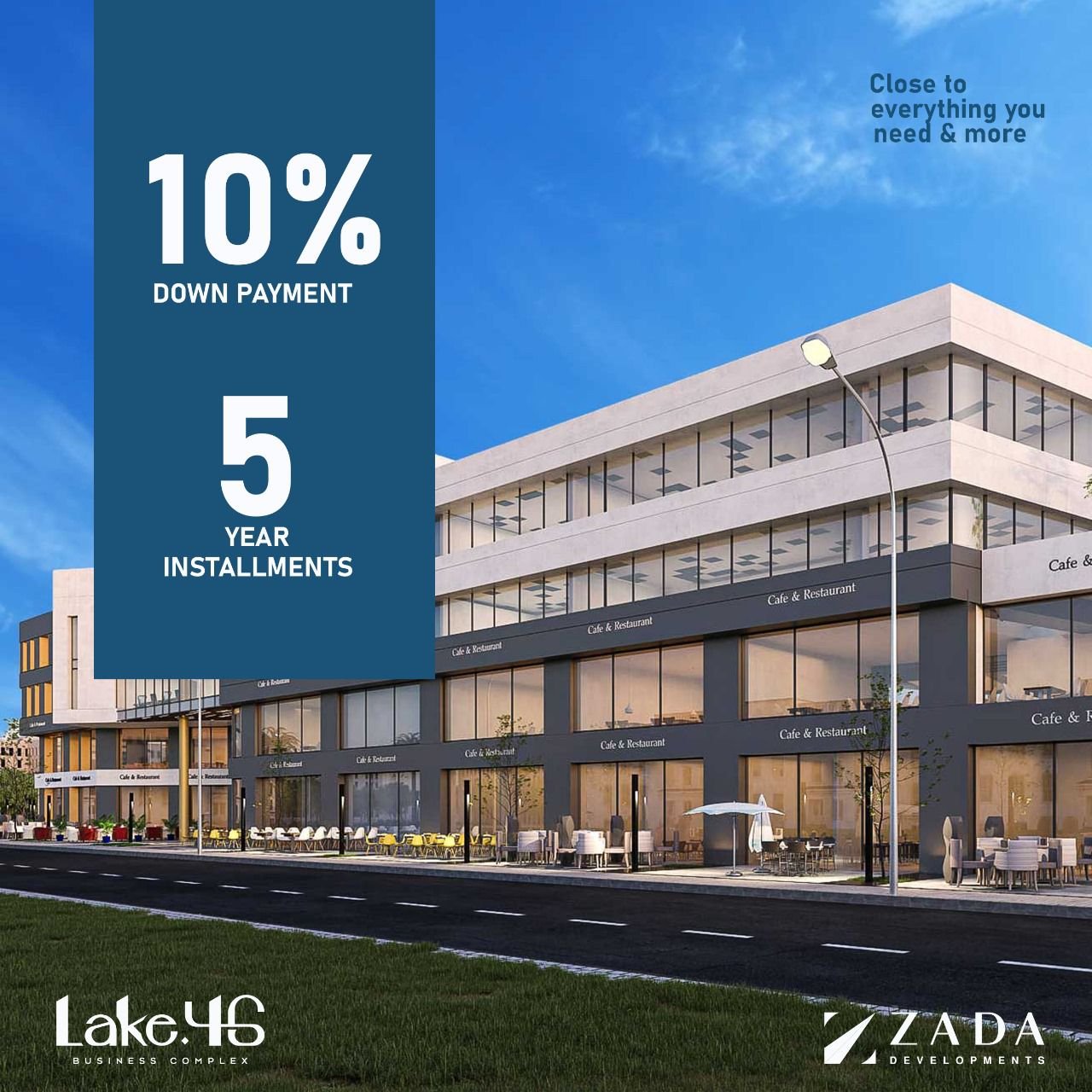 عيادة للبيع بالتقسيط في مدينة 6 أكتوبر مساحة 48 متر بمقدم 25% وتقسيط يصل الي 5 سنوات في مول LAKE 46 Mall | THE PEAK PROPERTIES